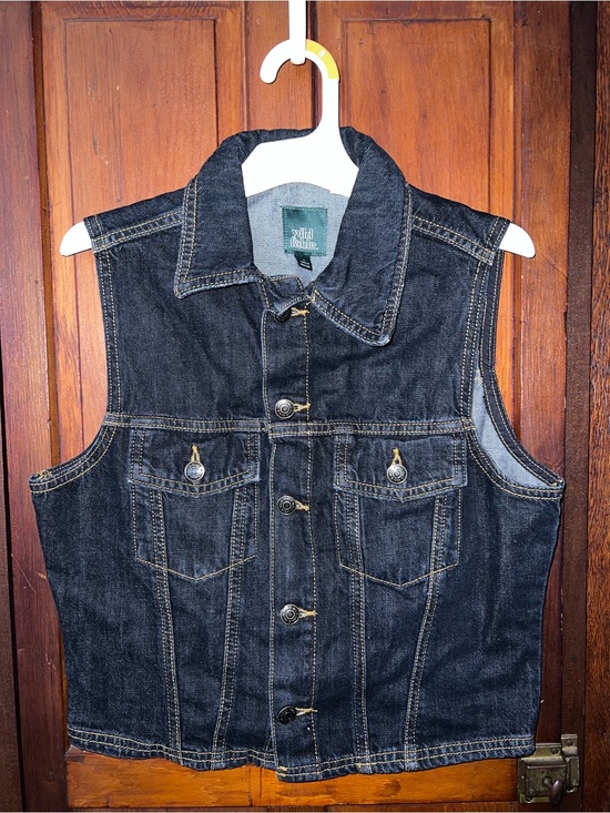 wild fable Jackets & Blazers - NWT Wild Fable Sleeveless Cropped Denim Trucker Vest Small Dark Blue